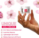 Hada Labo Tokyo skin plumping gel cream texture swatch on hand