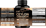 NutraHarmony Ceylon Cinnamon capsules supplement facts label