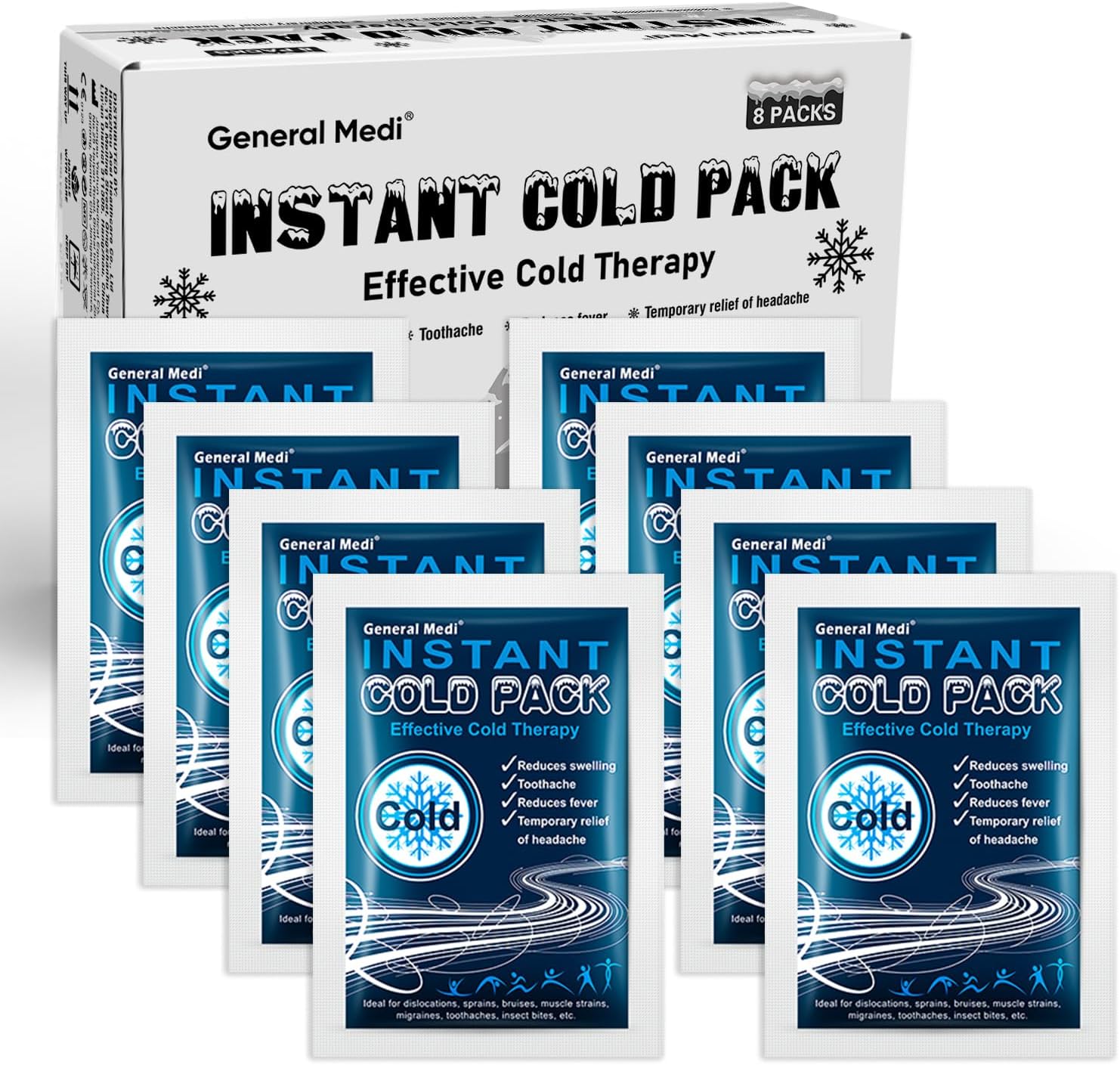 General Medi Instant Ice Cold Pack front view for pain relief
