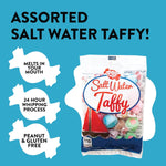 Taffy Town Assorted Salt Water Taffy bag back side listing ingredients and nutrition facts