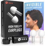 Vibes High Fidelity Concert Ear Plugs clear design front view box packaging