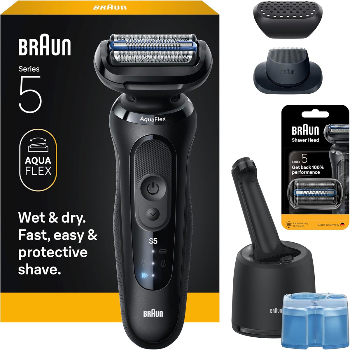 Braun Series 5 electric razor front view for men