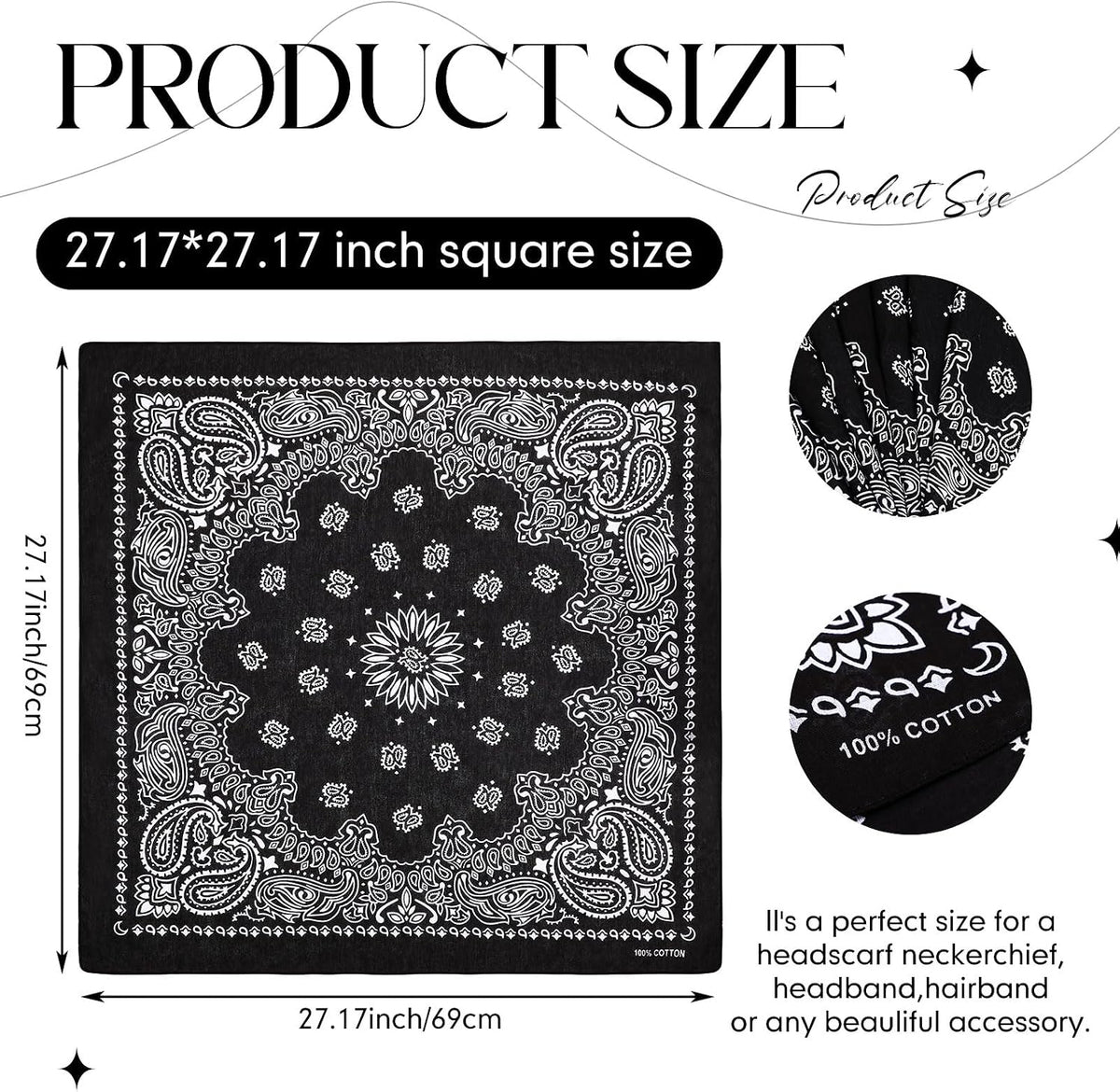 Kigeli cotton paisley bandana folded display