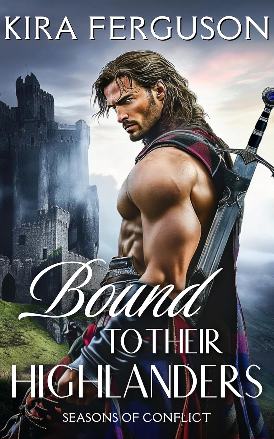 Juliana Wight Bound to Their Highlanders Kindle book cover front view featuring a Scottish medieval historical romance novel collection.