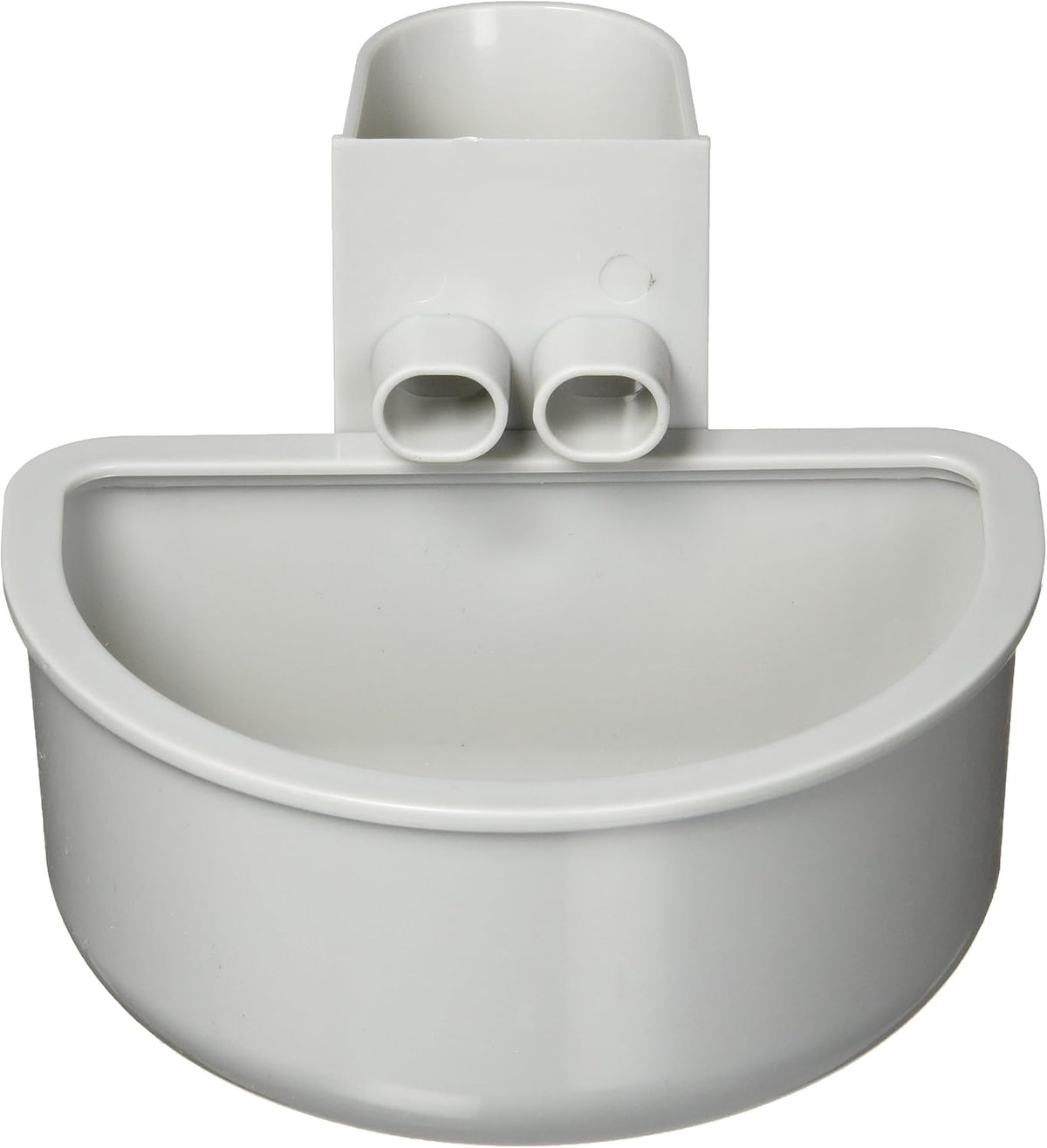 Petmate plastic dog bowl viewed from an angle