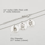 Anavia handmade custom photo engraved necklace showing the lobster clasp and adjustable extender chain