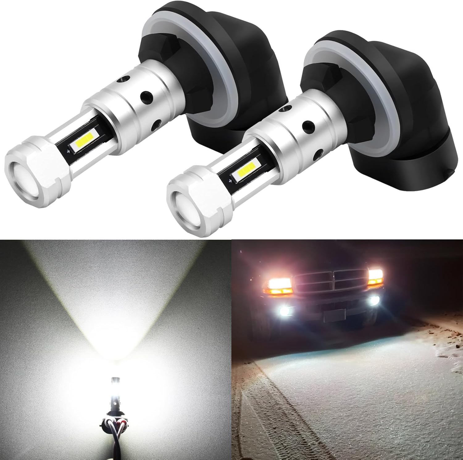 Phinlion 881 LED Fog Light Bulbs pack of two front view