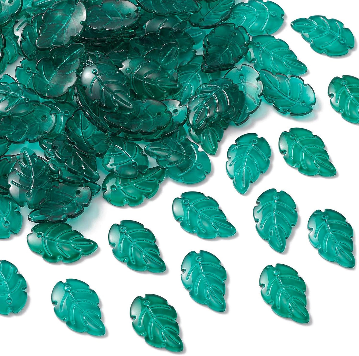 LiQunSweet 100 Pcs Glass Crystal Charms Glitter Mini Plant Leaf Charm for Jewelry Making DIY Accessories - Image 10