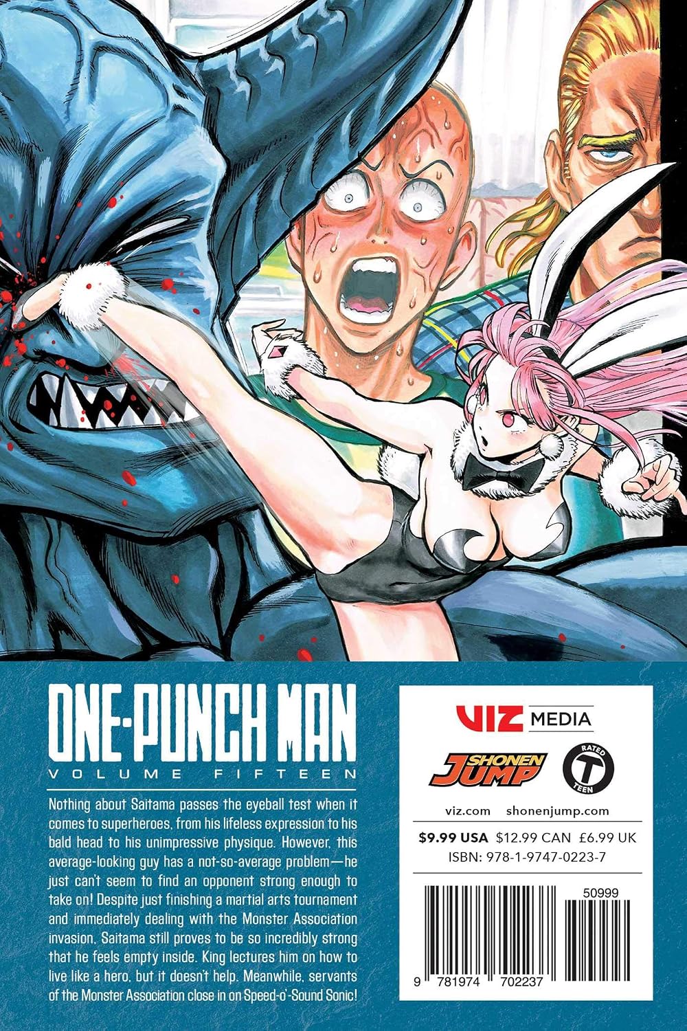 One-Punch Man Vol 15 English manga back cover and spine