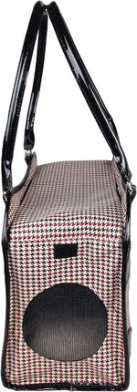 Pet Life travel carrier featuring faux leather handle details