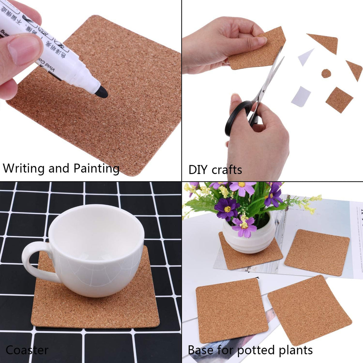 Peel-away white protective backing on Locolo cork squares