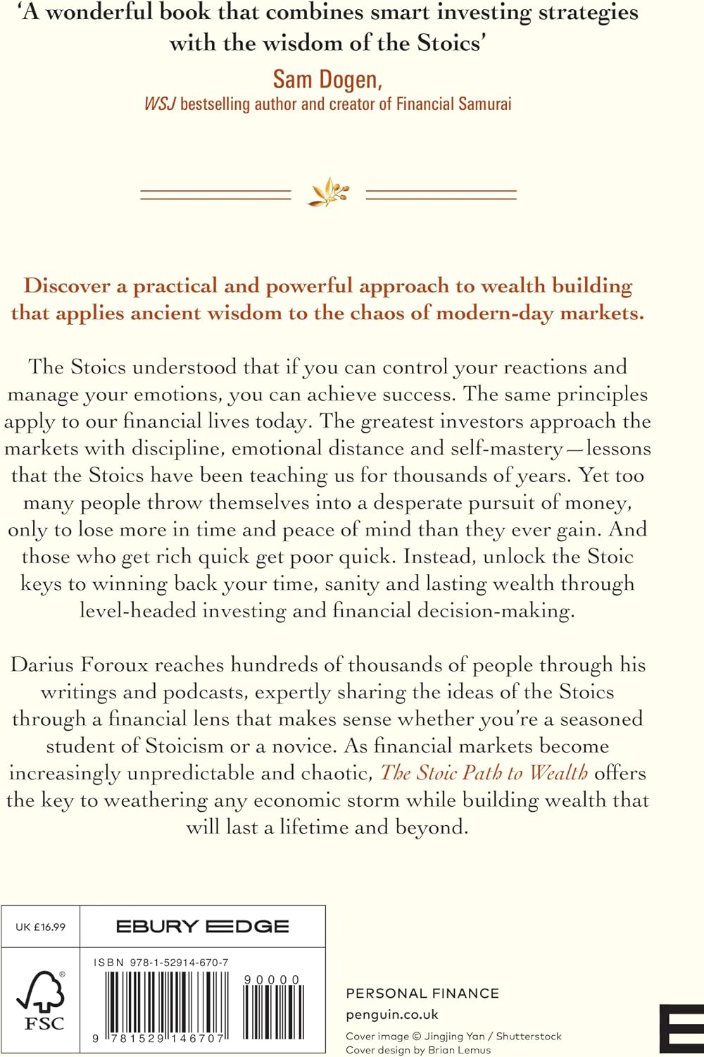 The Stoic Path To Wealth book back cover and publishing details