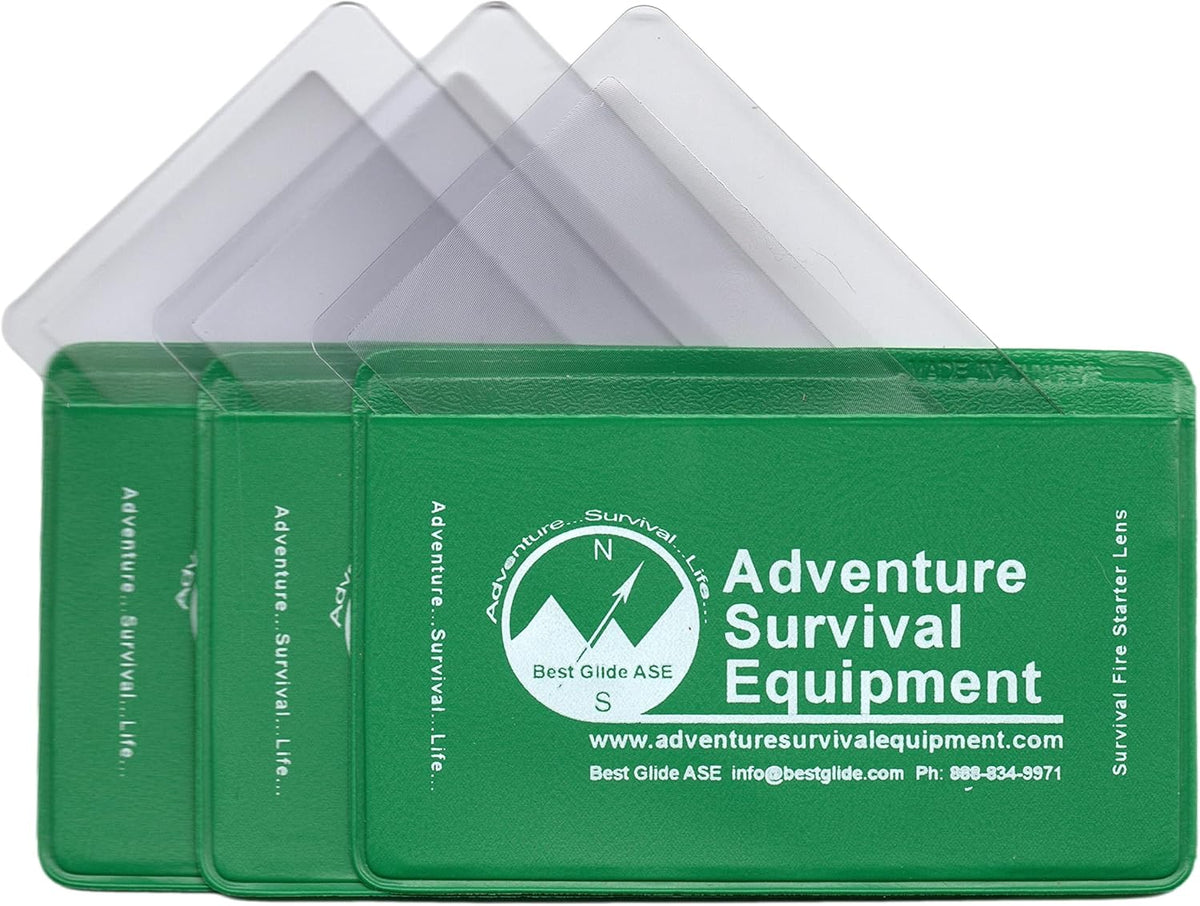 Best Glide ASE credit card size magnifier packaging and components