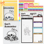 FoszaSzept to do list pad spiral bound planner notepad front view showing white skull design.