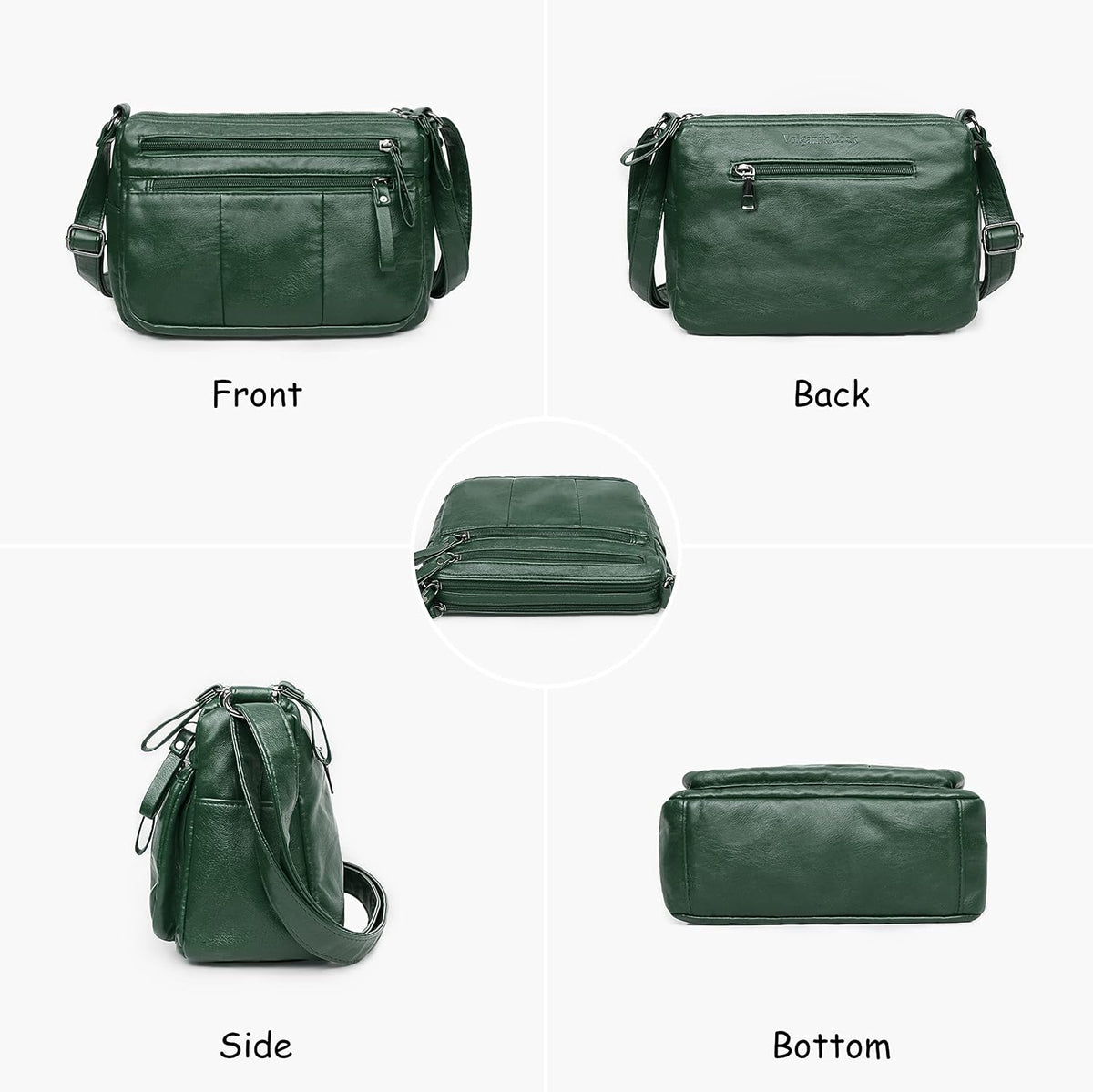 Volganik Rock medium pocketbook displaying durable zipper closures