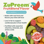 Close up of colorful fruit shaped bird pellets