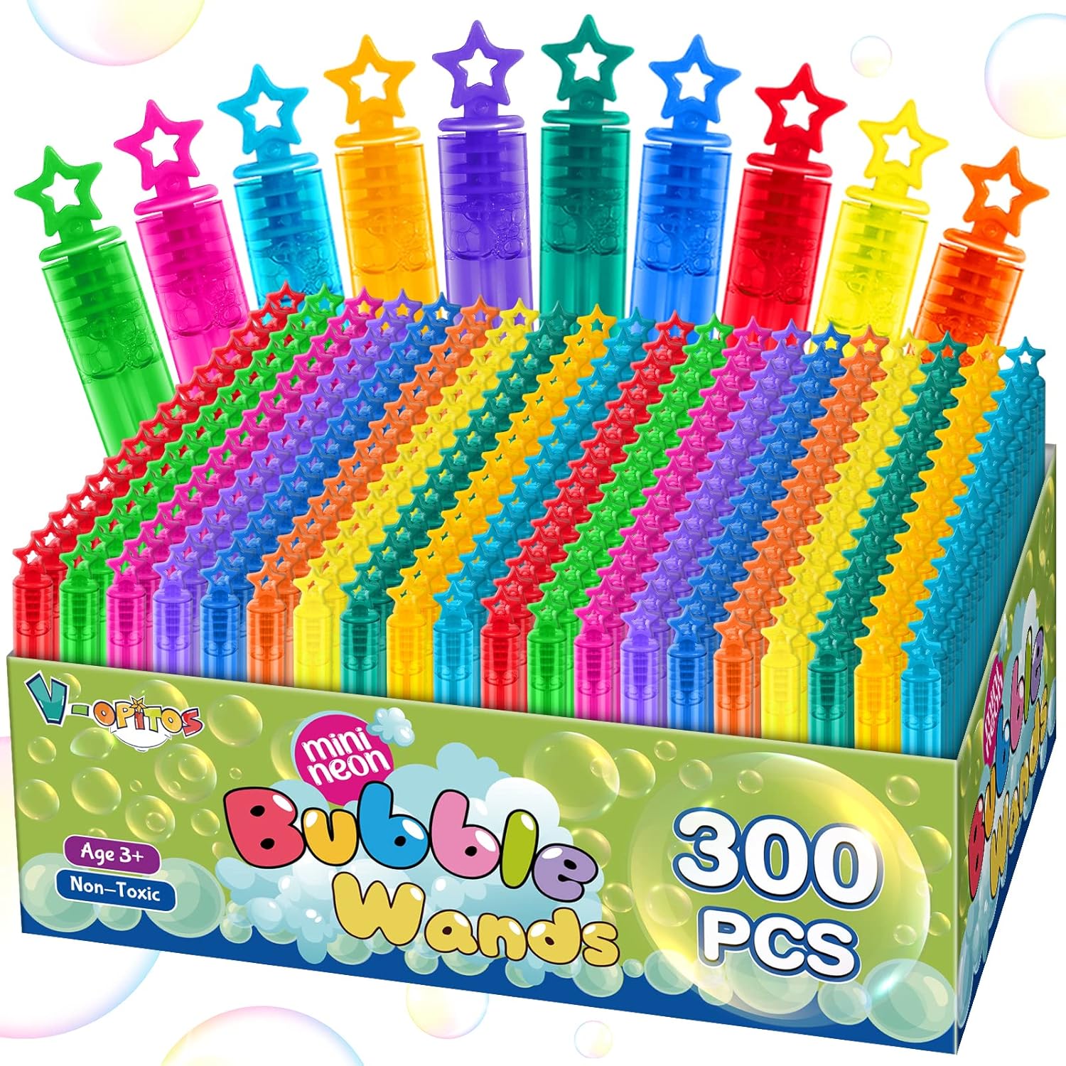 V-Opitos 200 Mini Bubble Wands front view in retail packaging
