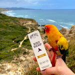 Hemp Well Organic Hemp Oil for birds showing packaging detailing feather support