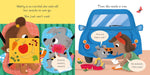 Campbell Books Matty and Mo Are We There Yet turning wheel feature illustration.
