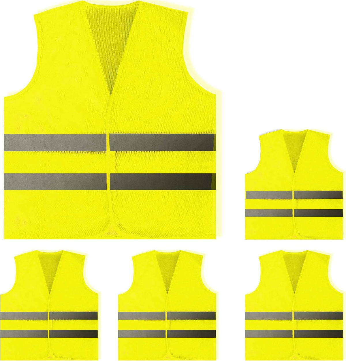 20 Pack, Yellow Reflective High Visibility Safety Vest, Hi Vis Silver Strip, Men Women, Work, Cycling, Runner, Construction (Mesh, 20)... - Image 13