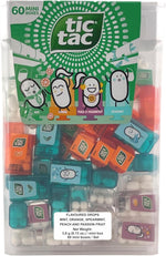 Tic Tac mini canisters variety pack assorted flavors open container view