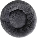 Side angle view of Finenohoory calming pet bed with raised rim