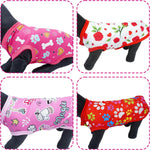 Collection of eight patterned dog shirts for girls