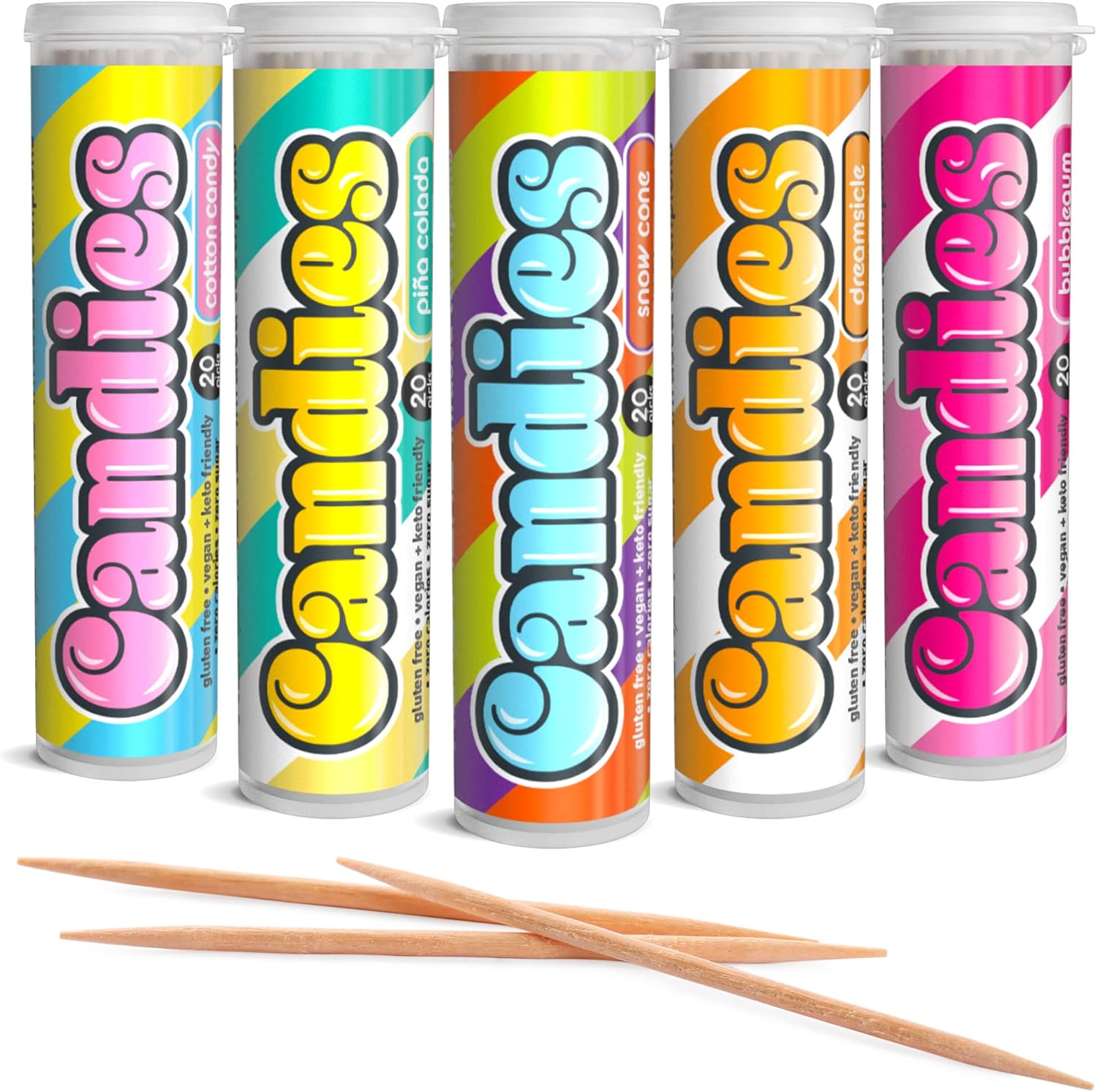 Xero Picks Candies Infused Flavored Toothpicks variety 5 pack front view