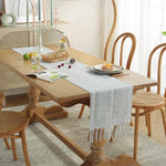 Wracra grey table runner lifestyle angle