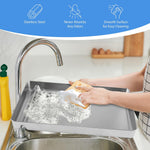 Side profile of stainless steel tray showing compatibility