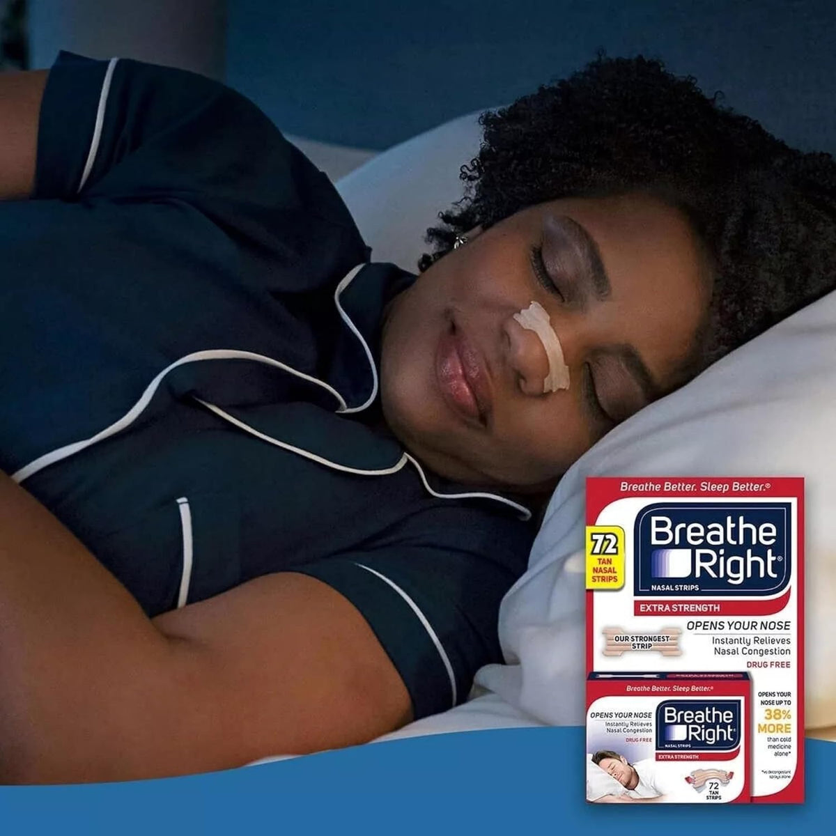 Breathe Right nasal strips back label details