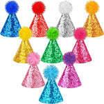 Hooqict 10 PCS Mini Small Party Hats for Stuffed Animals front view