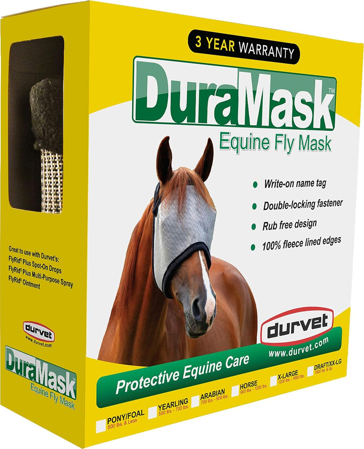 Durvet Duramask Arabian grey horse fly mask front view equine protection