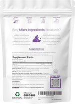 Micro Ingredients Melatonin supplement facts nutritional label