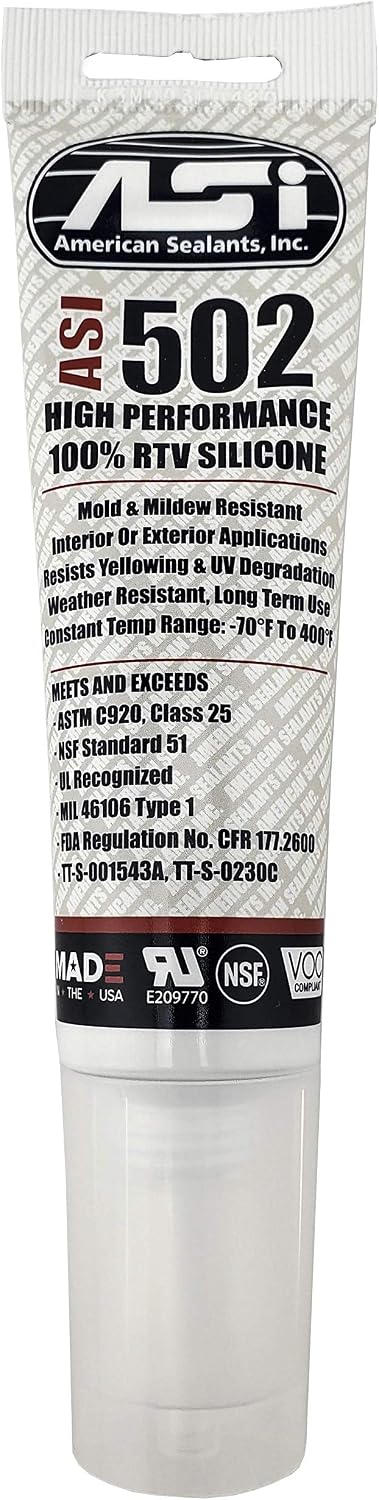 Silicone Sealant 100% RTV - 2.8 oz Squeeze Tube -Clear- - Image 1