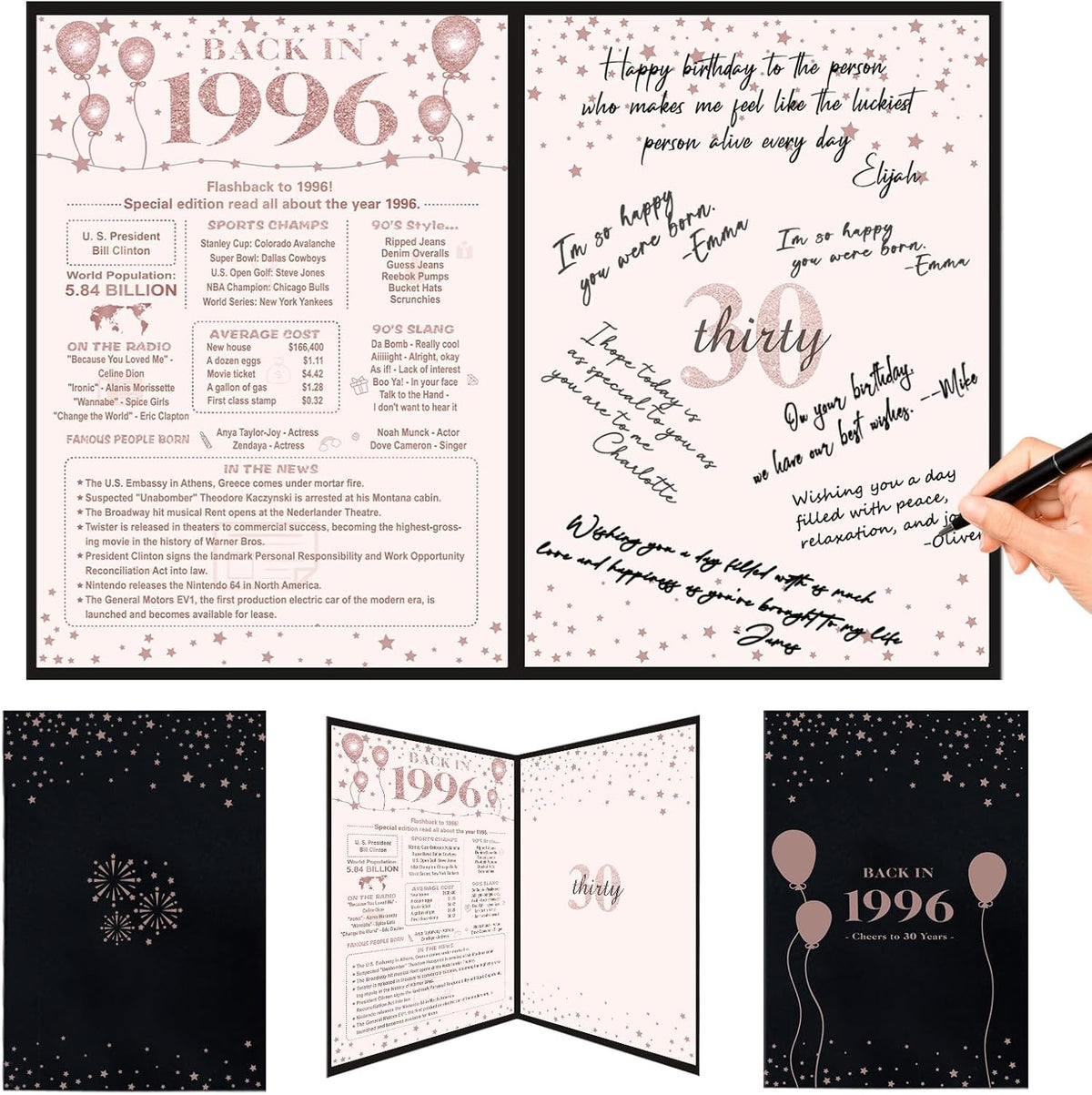 Crenics 30th birthday guest book poster front view