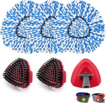 YWSHF spin mop head replacements front view showing blue and white microfiber refills