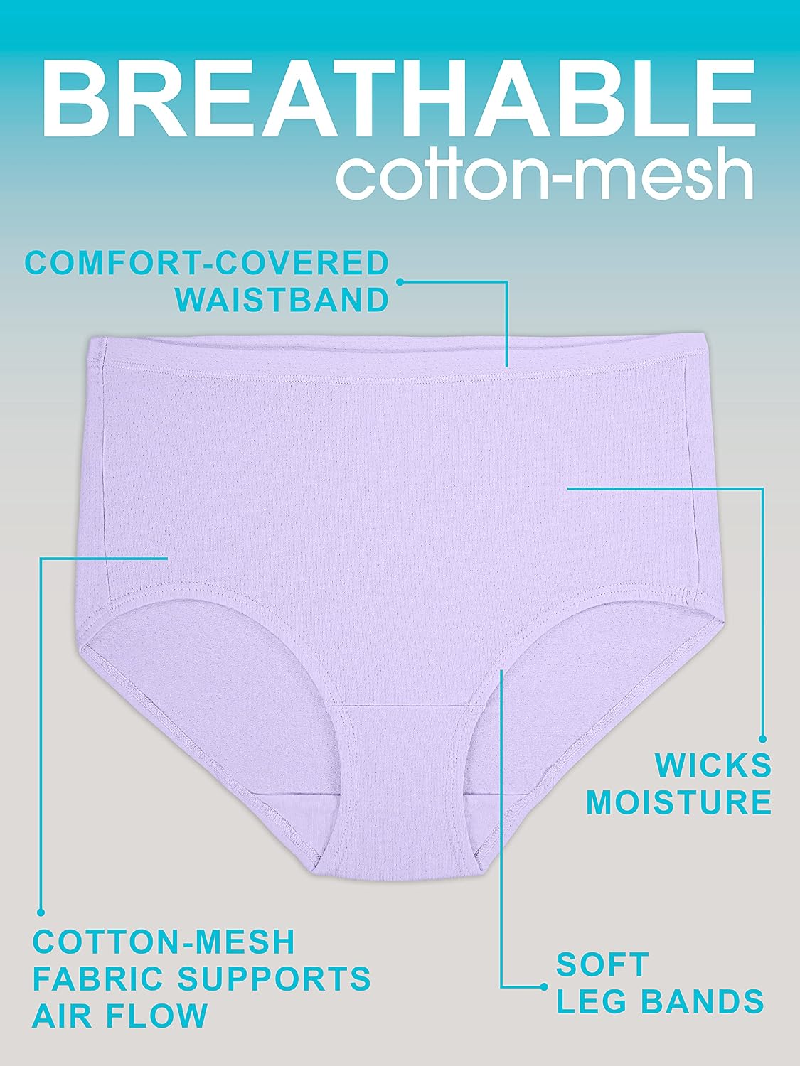 Fruit of the Loom lightweight fabric underwear close up