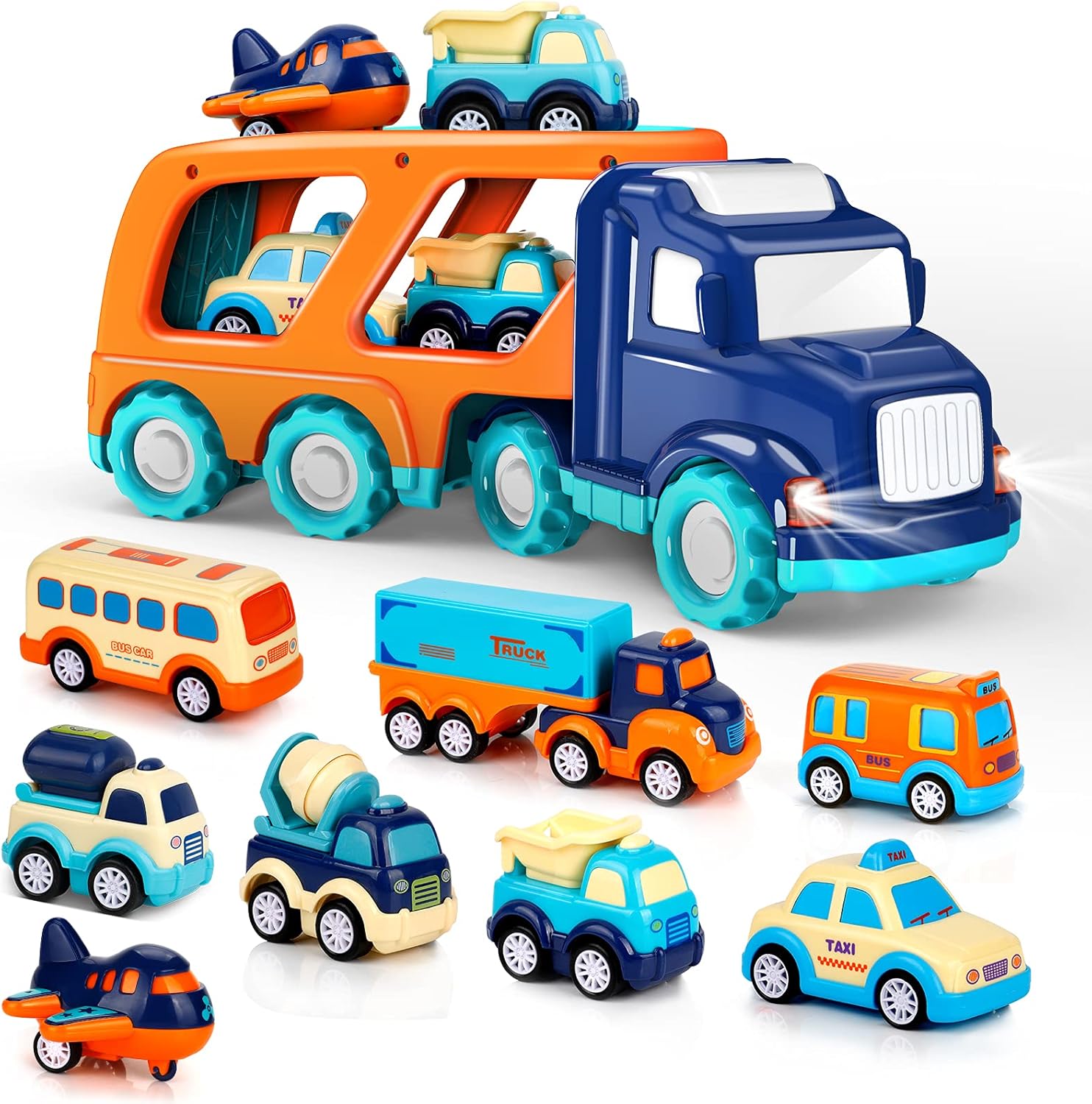 Forty4 transport carrier truck playset front view with lights and sounds