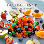 Zestix bulk fruity candy mix displayed inside a clear party favor goody bag.