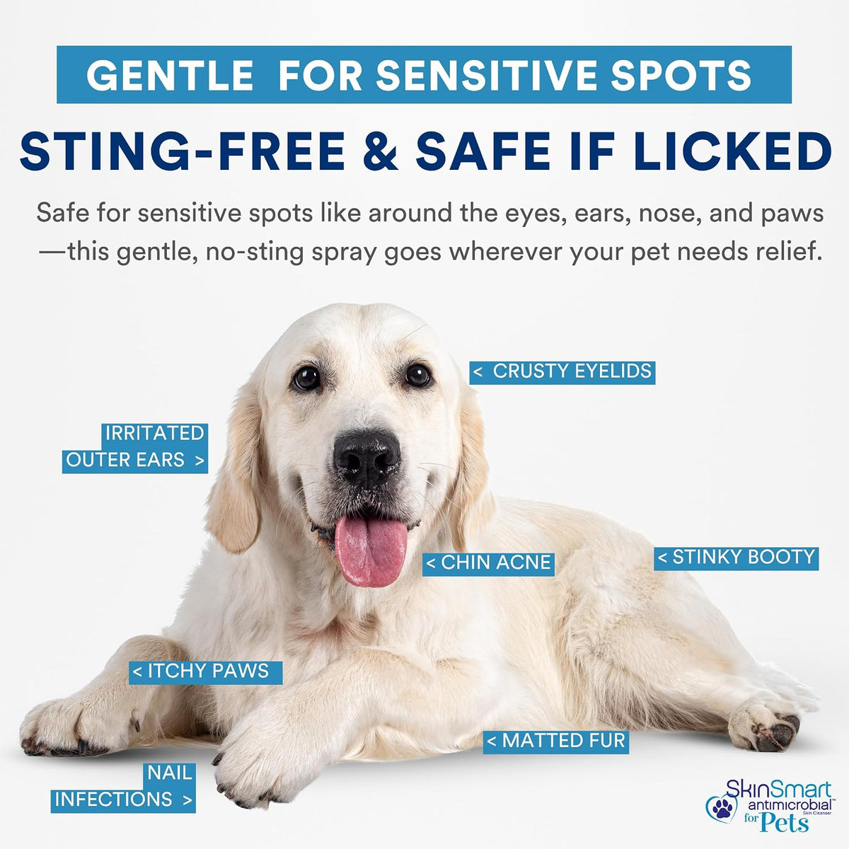 SkinSmart antimicrobial topical liquid spray for minor pet cuts
