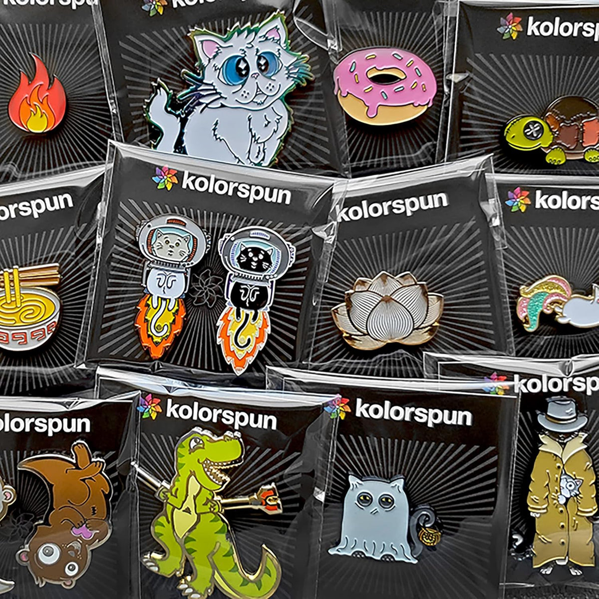 Kolorspun Pizza Slice Enamel Lapel Pin close up details