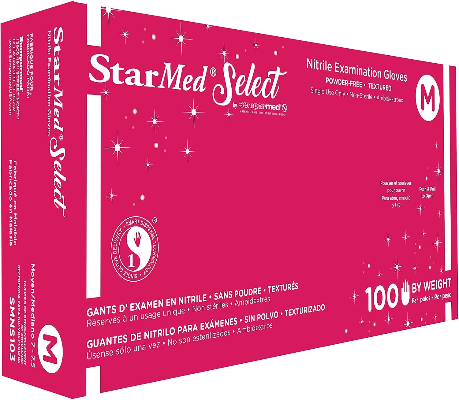 Sempermed StarMed Select Nitrile Examination Gloves front box view