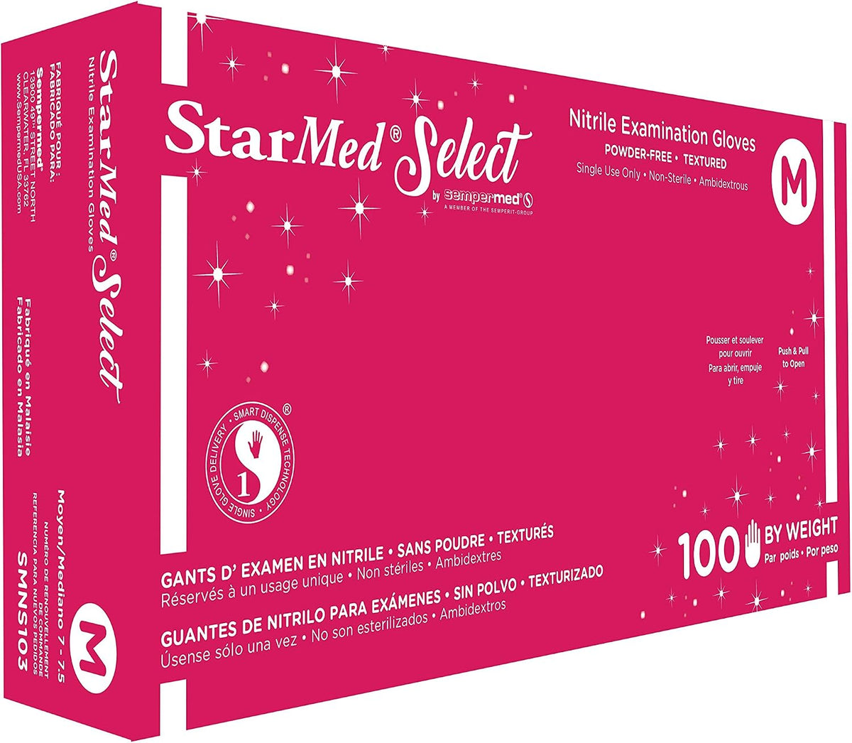 Sempermed StarMed Select Nitrile Examination Gloves front box view