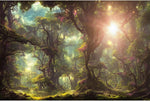 Mystical Dark Forest Aquarium Background Fantasy Glowing Neon Light Forest World Terrarium Background Mysterious Foggy Forest with Path Fish Tank Background Forest Aquarium Backdrop 36x18in - Image 15