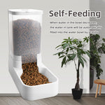 NKECOBJI manual gravity fed automatic pet feeder dispensing dry kibble for small and medium pets