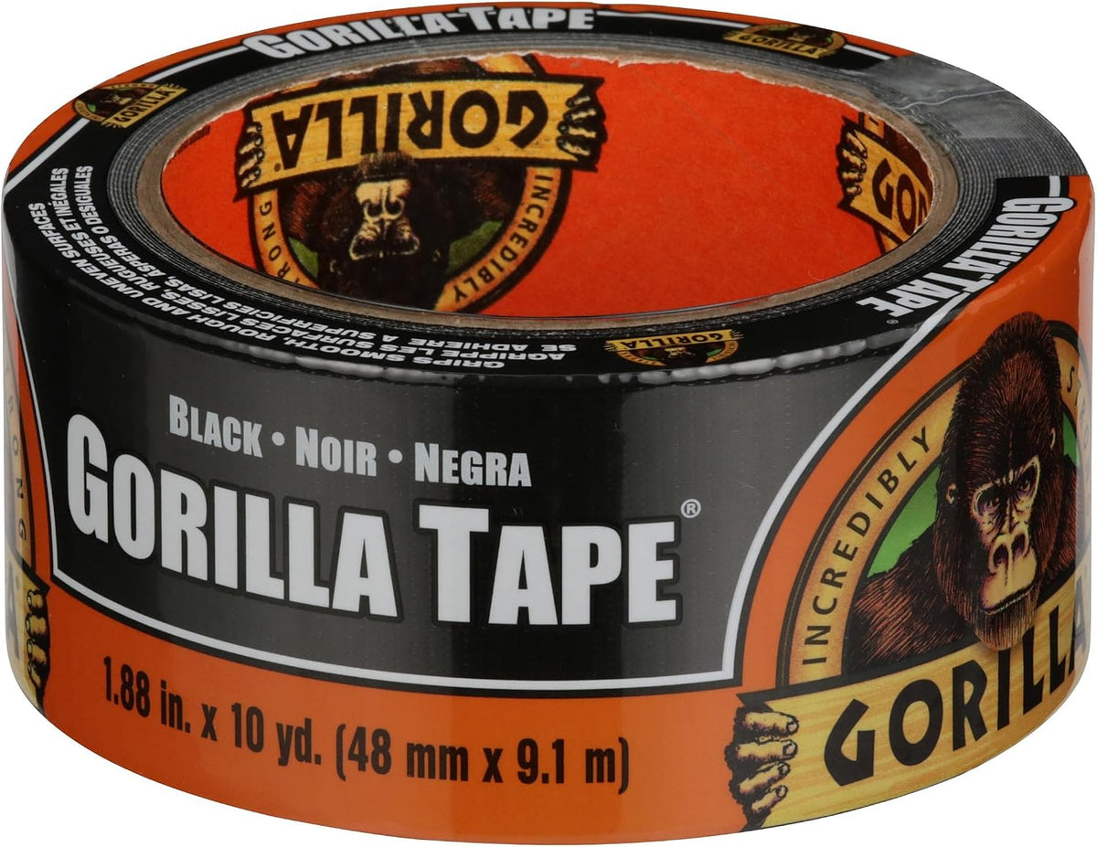 Gorilla black duct tape showing textured reinforced backing and core details