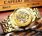 Biden luxury dress watch back casing and movement detail