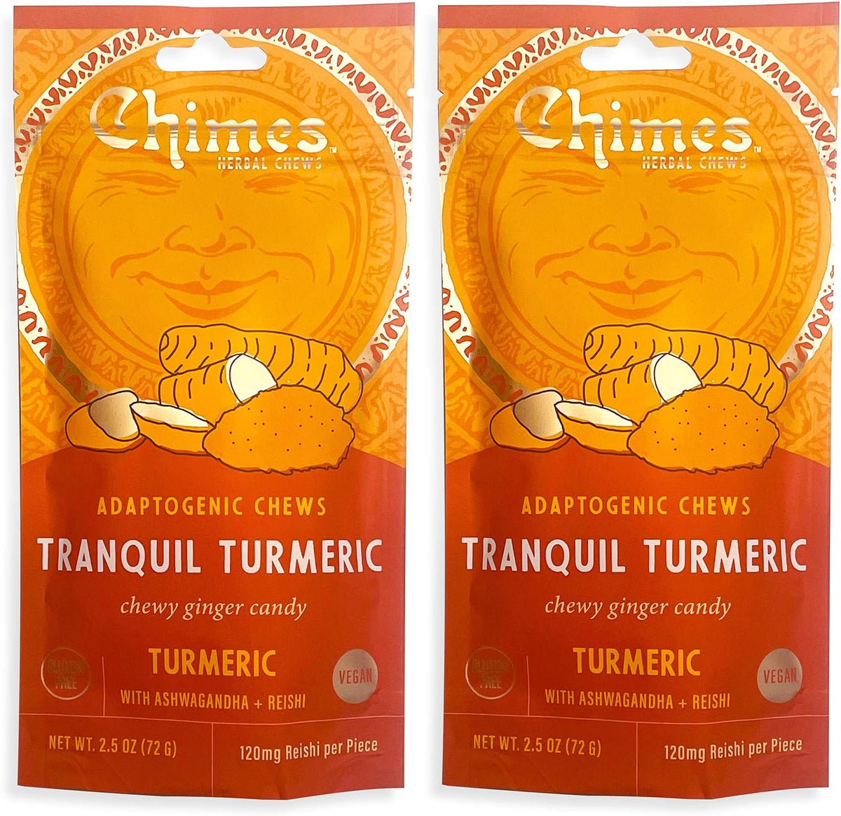 Chimes Tranquil Turmeric Adaptogen Ginger Chews Candy - (1 Pack With Ashwagandha, Reishi and Turmeric with Curcumin) Vegan, Gluten Free - Image 9