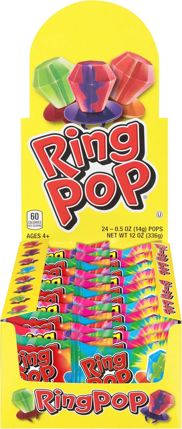 Ring Pop Lollipops - Bulk Candy Individually Wrapped Suckers Variety Party Pack- 20 Count w/Assorted Flavors - Hard Candy for Party Favors, Kids & Goodie Bag Stuffers 0.63 Pounds - Image 11